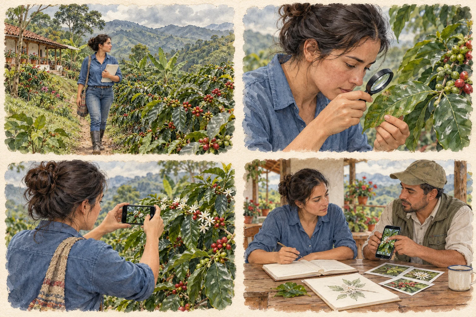 Recorrer, mirar de cerca, fotografiar y consultar. Observar un organismo no demuestra que sea la causa del daño.